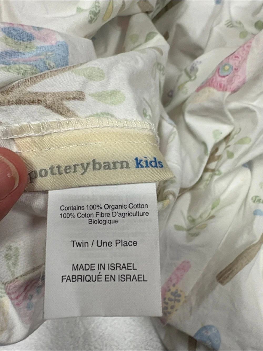 Pottery Barn Kids Hayley Owl Trees Birds Organic twin fitted Sheet Retired 12’
